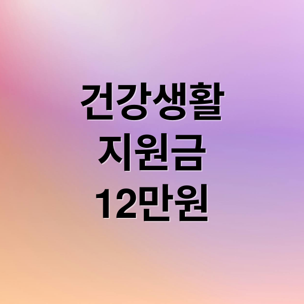 건강생활
지원금
12만원 (건강생활 실천지원금)