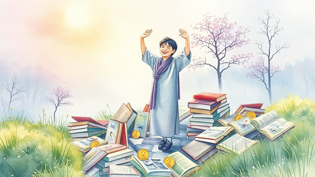 독서, 이제 즐겁게 시작하세요! (watercolor 스타일)