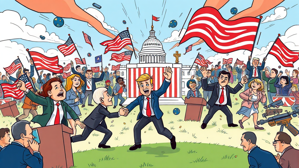 정치권 총선 판세와 주요 인물 행보 (cartoon 스타일)