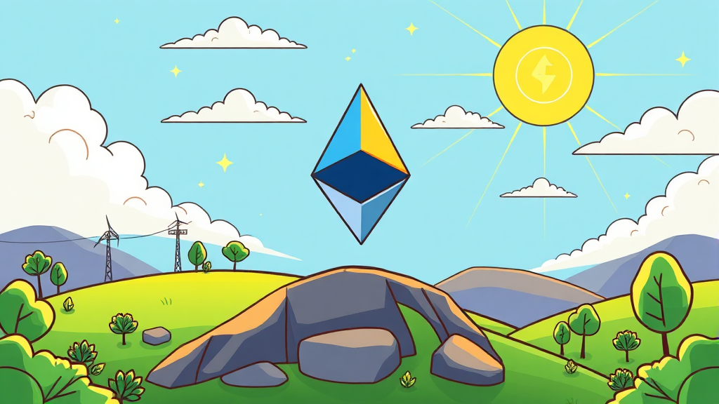 이더리움 업데이트와 미래 전망 (cartoon 스타일)