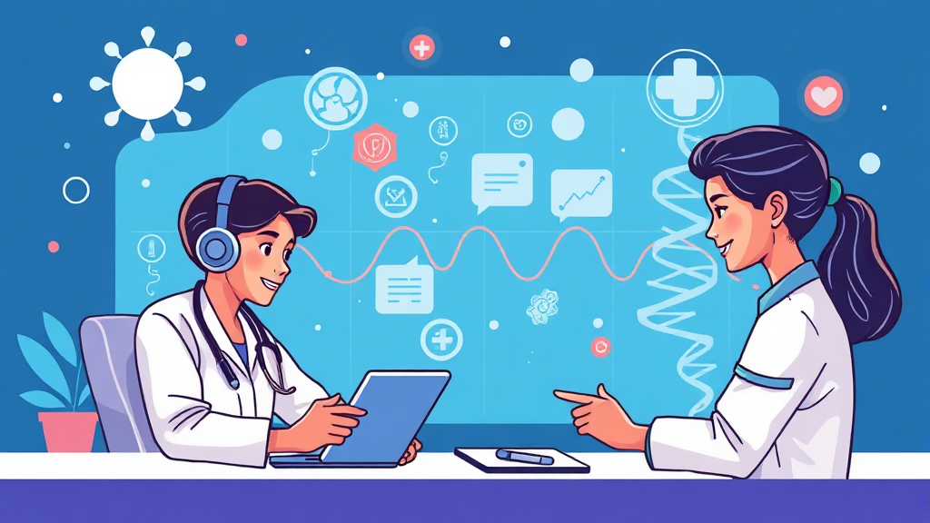 디지털 헬스: 개인 맞춤 건강 관리 (cartoon 스타일)