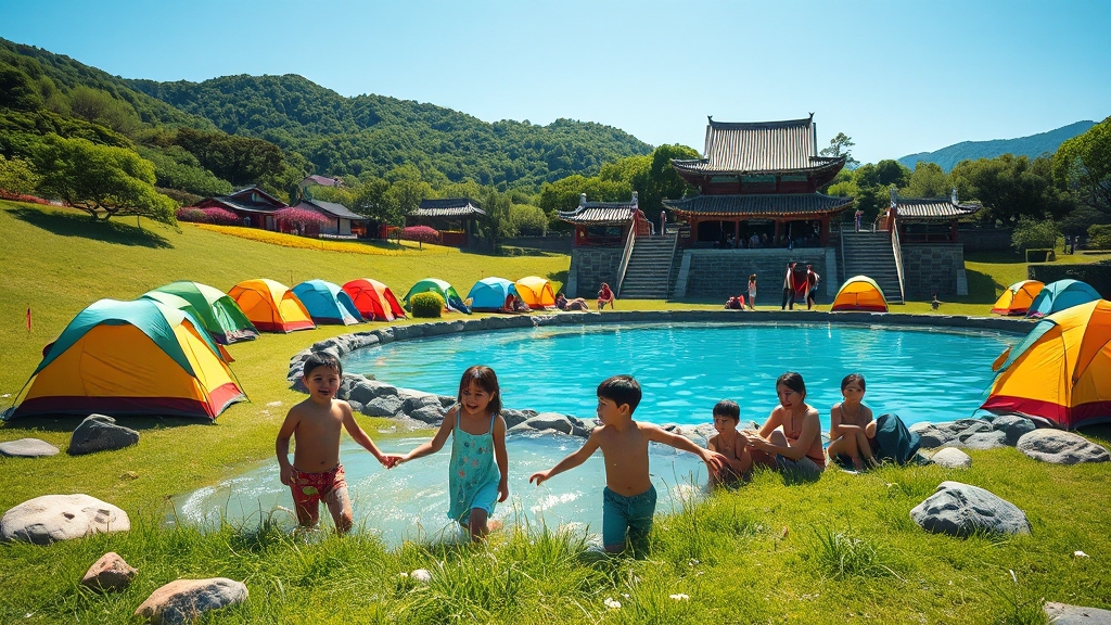 경주 캠핑장 특징 (realistic 스타일)