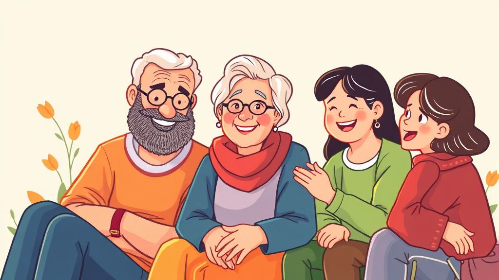 연령별 일자리 정책 비교 (illustration 스타일)