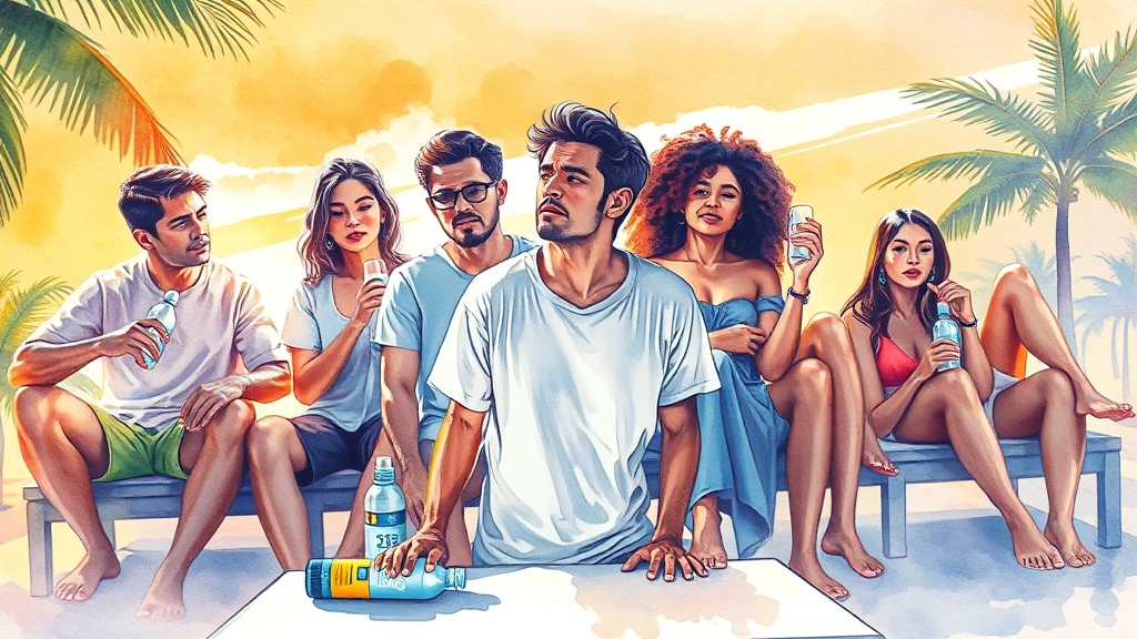 폭염 지속 전망 및 건강 관리 (watercolor 스타일)