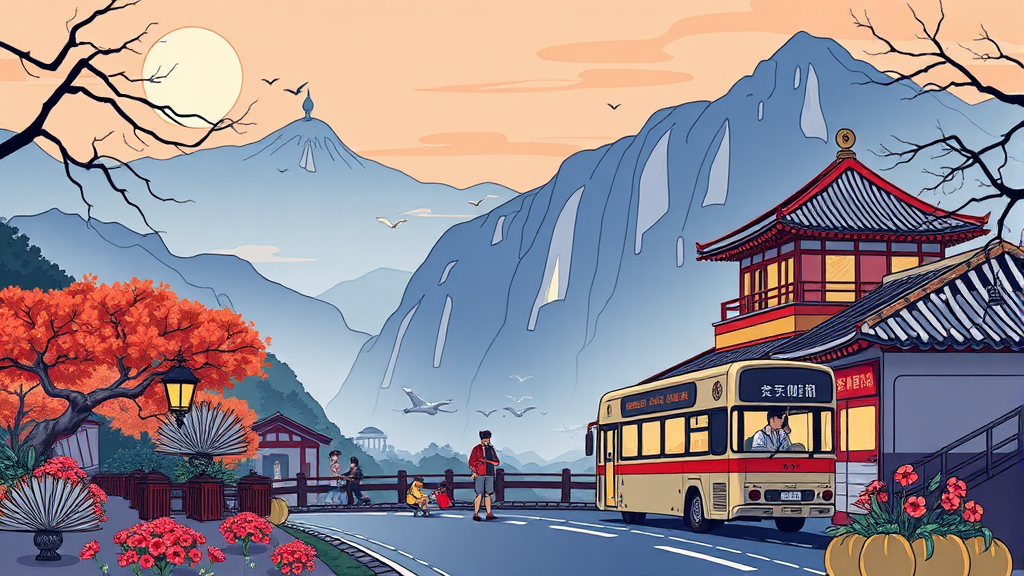 대만 예스진지 버스투어 완벽 가이드: 예약부터 꿀팁까지 (illustration 스타일)