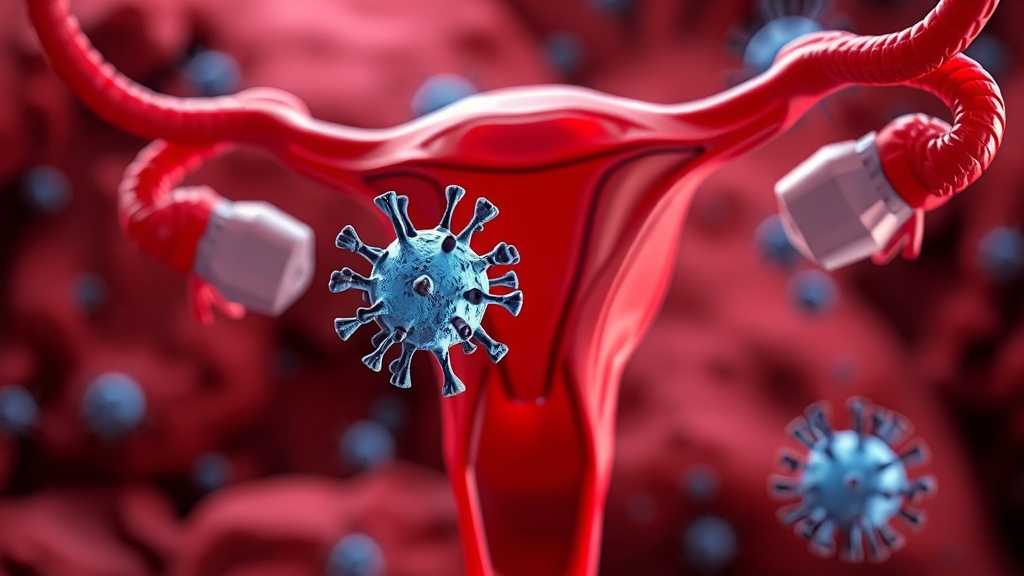 자궁암 종류: 자궁경부암 vs 자궁체암 (realistic 스타일)