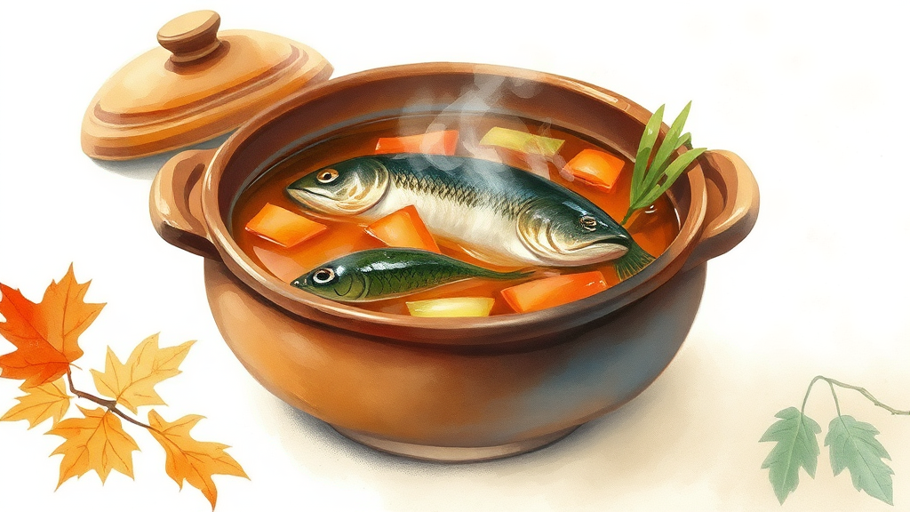 집에서 맛있는 추어탕 끓이는 법 (watercolor 스타일)