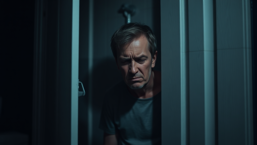 잦은 소변, 뭘 의미할까? (realistic 스타일)