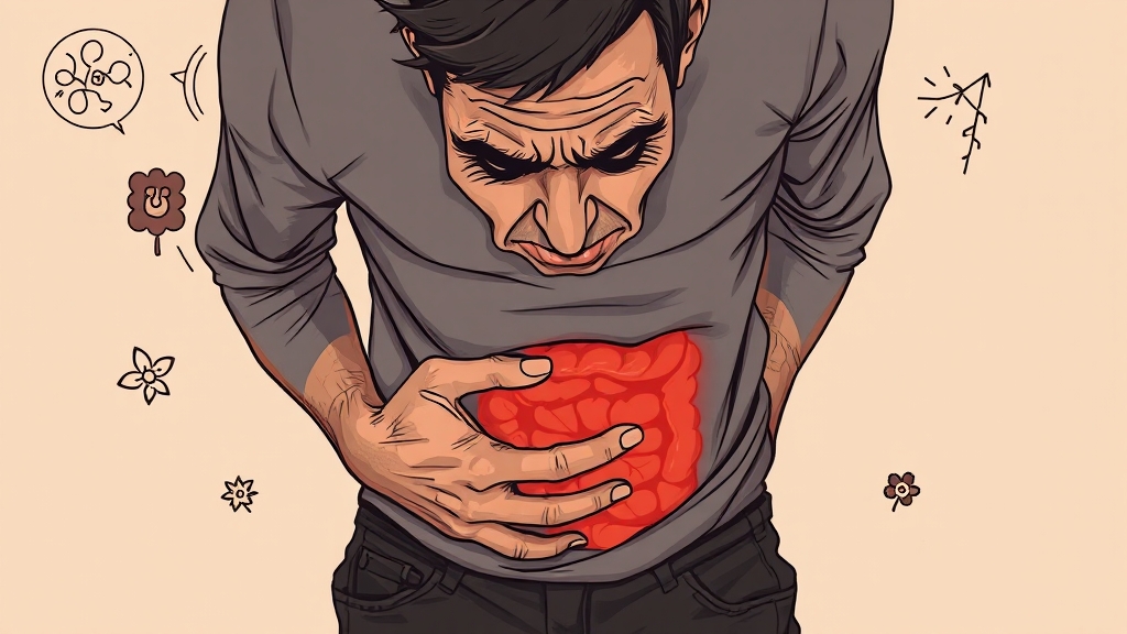 소화기 문제와 아랫배 통증 (illustration 스타일)