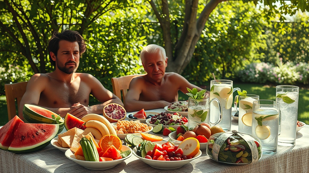 더위 먹었을 때, 피해야 할 음식 & 좋은 음식 (realistic 스타일)