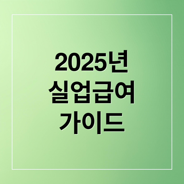 2025년
실업급여
가이드 (실업급여)