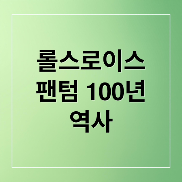 롤스로이스
팬텀 100년
역사 (롤스로이스 팬텀 100주년)