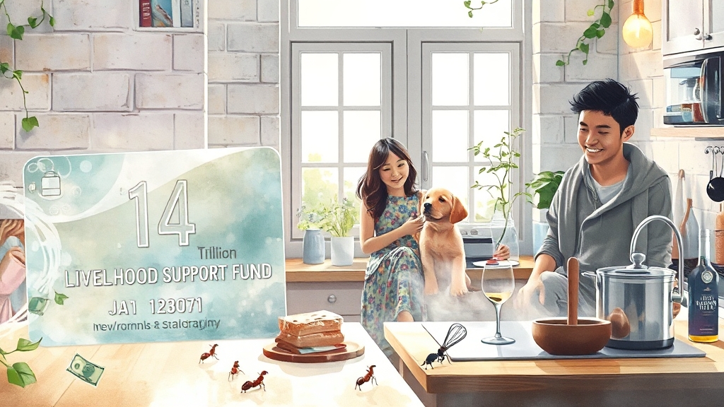 민생지원금이란? (watercolor 스타일)