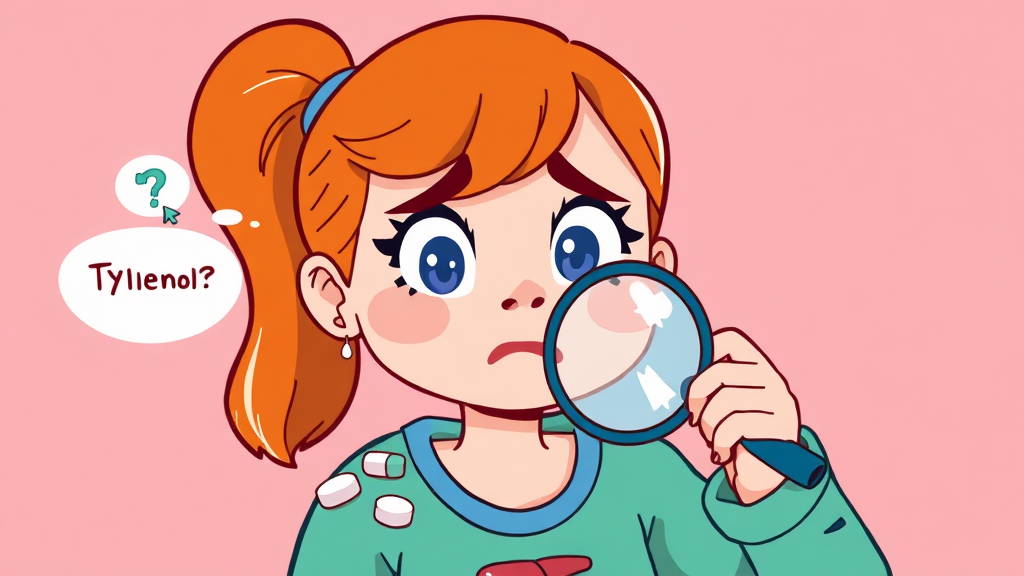타이레놀 복용 시 주의사항 및 부작용 (cartoon 스타일)