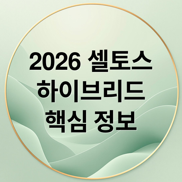 2026 셀토스
하이브리드
핵심 정보 (셀토스 하이브리드 가격)