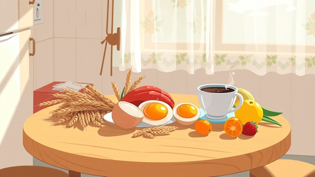 아침 식사, 어떤 음식이 좋을까요? (cartoon 스타일)