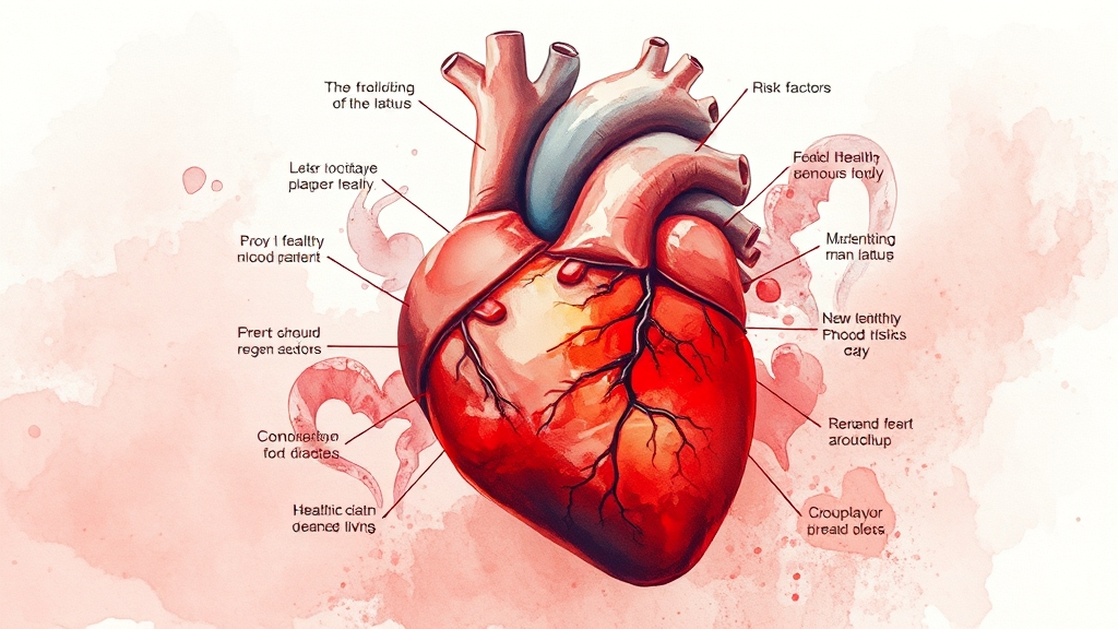 심근경색 원인과 위험 요인 (watercolor 스타일)