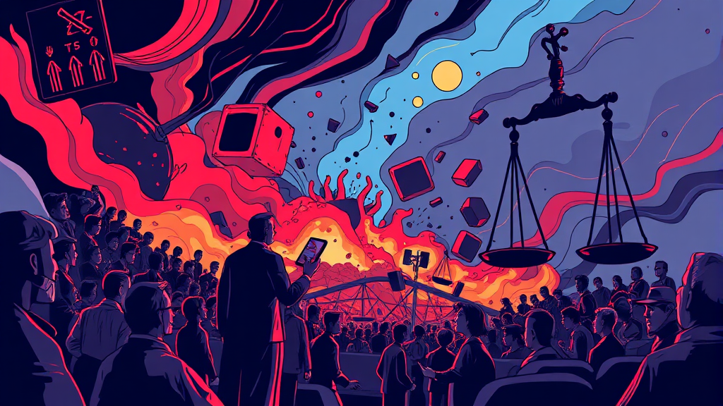 AI 딥페이크 악용, 주의해야 할 점 (illustration 스타일)