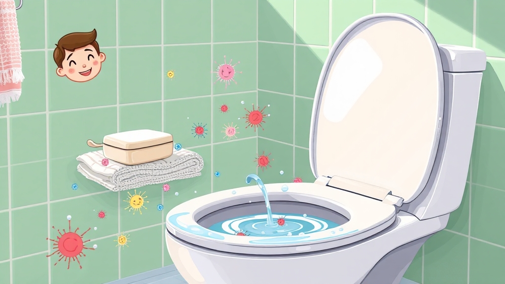 변기 청소, 왜 필요할까요? (cartoon 스타일)