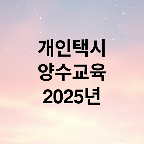개인택시
양수교육
2025년 (개인택시 양수교육 신청)