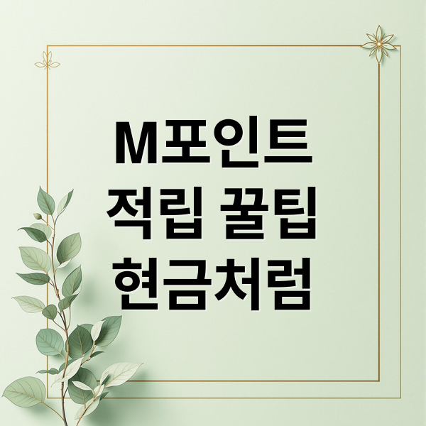 M포인트
적립 꿀팁
현금처럼 (현대 M포인트 사용 팁)