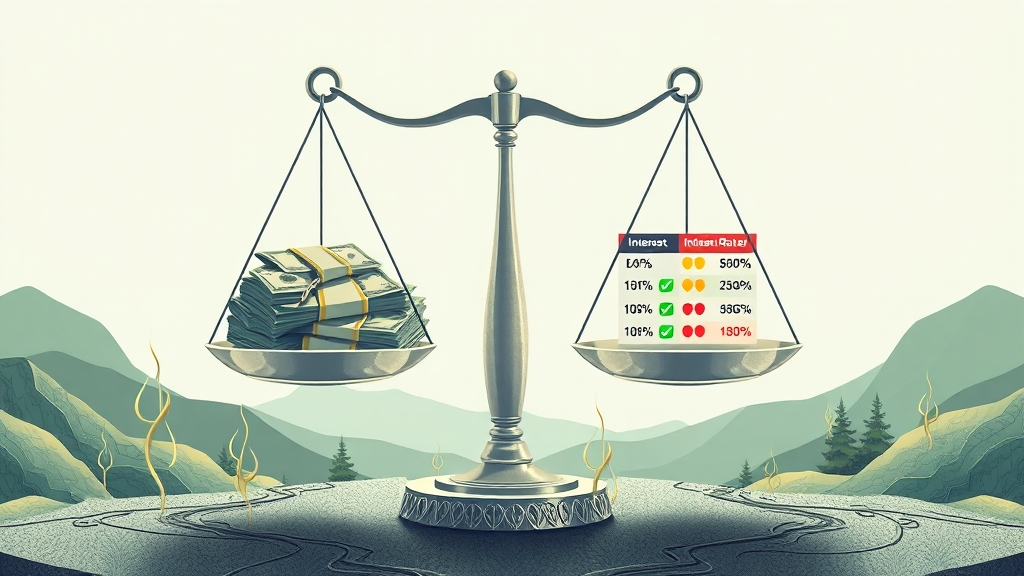 금리 vs 한도, 무엇이 중요할까? (illustration 스타일)