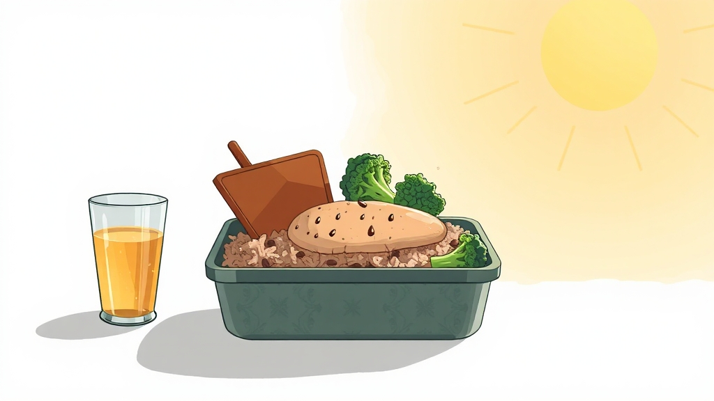 도시락 추천, 냄새 적고 소화 잘 되는 음식 (illustration 스타일)