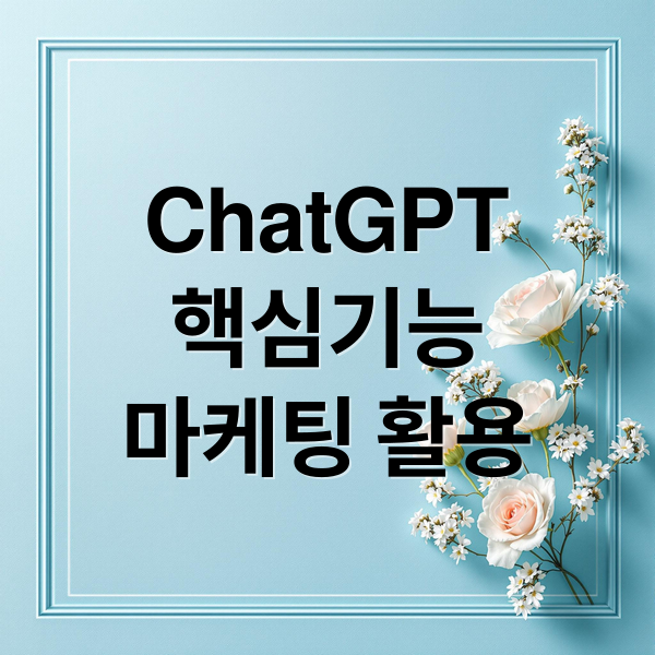 ChatGPT
핵심기능
마케팅 활용 (ChatGPT 핵심 기능 7가지, 당신의 생산성을 10배 올린다)