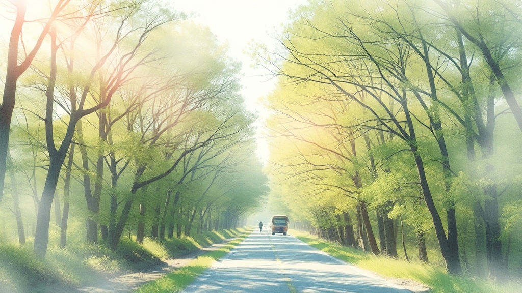 가는 방법 및 교통 정보 (watercolor 스타일)