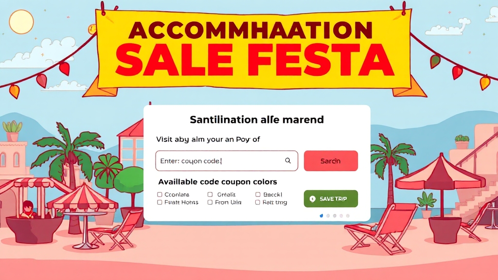 숙소 예약 및 활용 팁 (cartoon 스타일)