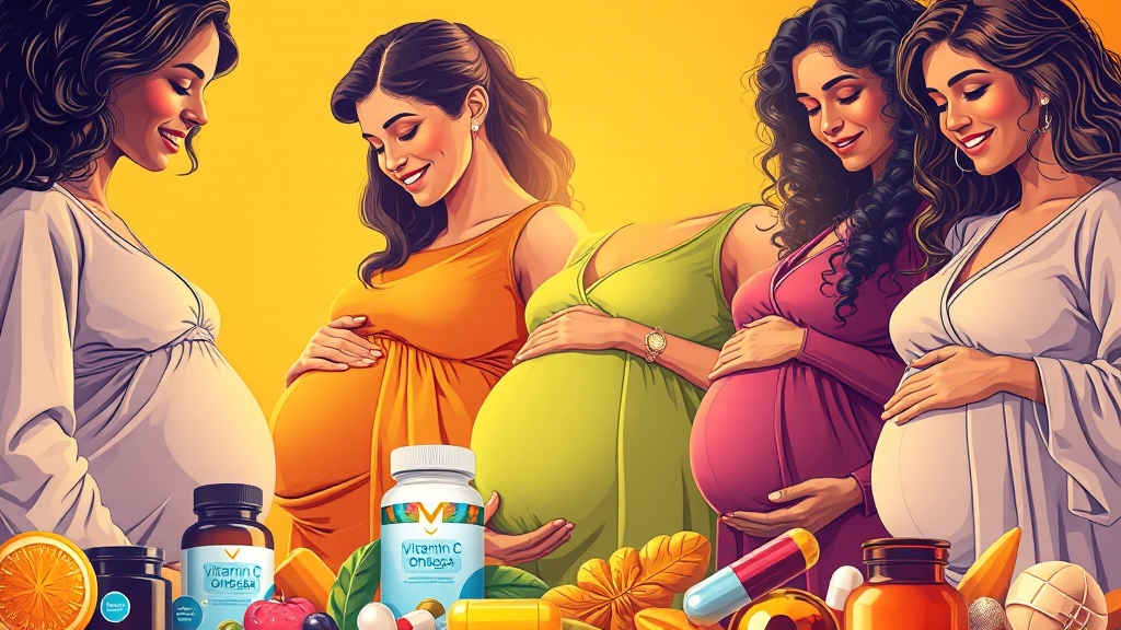 다양한 비타민C & 오메가3 제품 비교 (illustration 스타일)