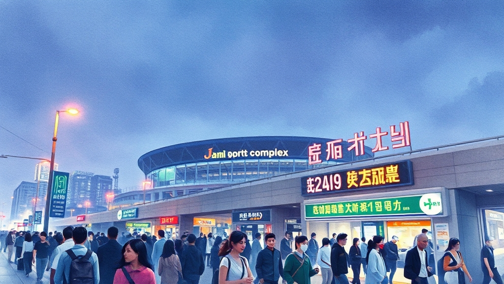 종합운동장역 위치 및 시설 (watercolor 스타일)