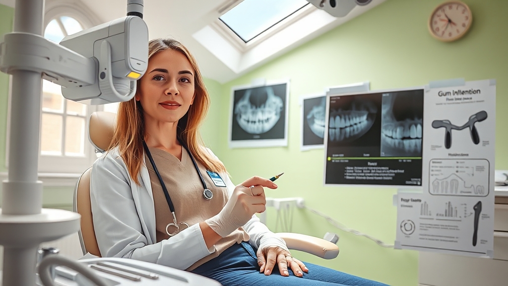 잇몸 염증, 치과 진료 과정 (realistic 스타일)