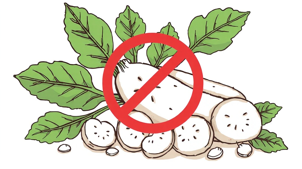 히카마 부작용 및 건강상 고려사항 (illustration 스타일)