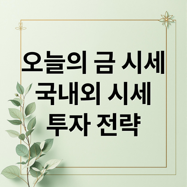오늘의 금 시세
국내외 시세
투자 전략 (오늘의 금 시세 10월 3일)