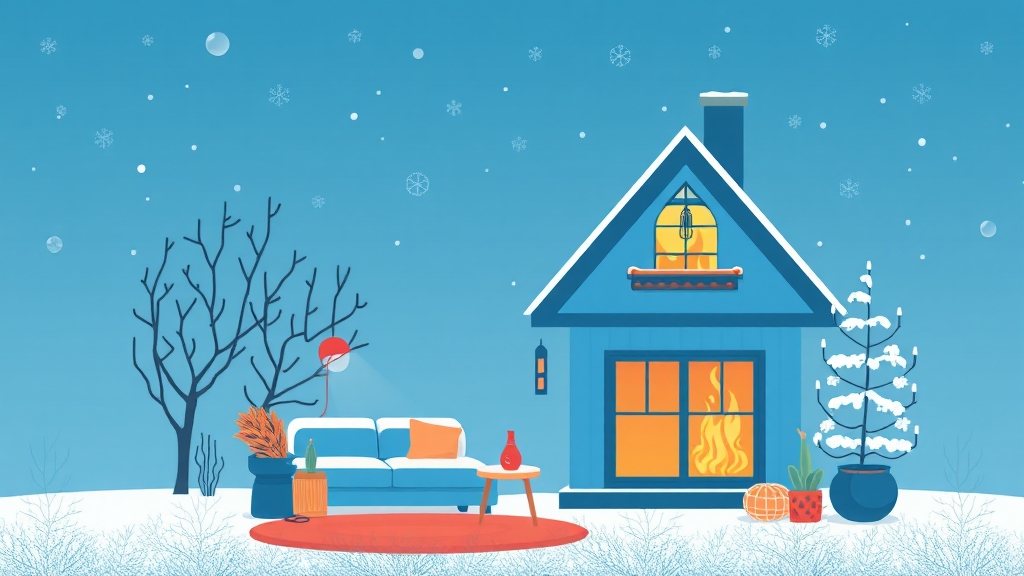 지역난방 및 도시가스 요금 감면 (illustration 스타일)