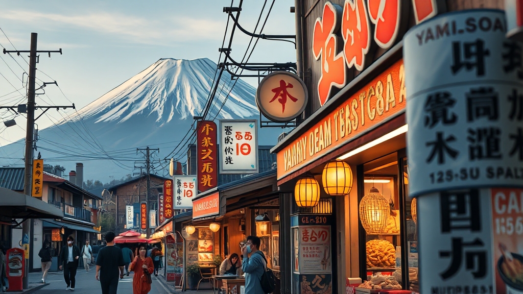 후지노미야 맛집, 야키소바 거리 (realistic 스타일)