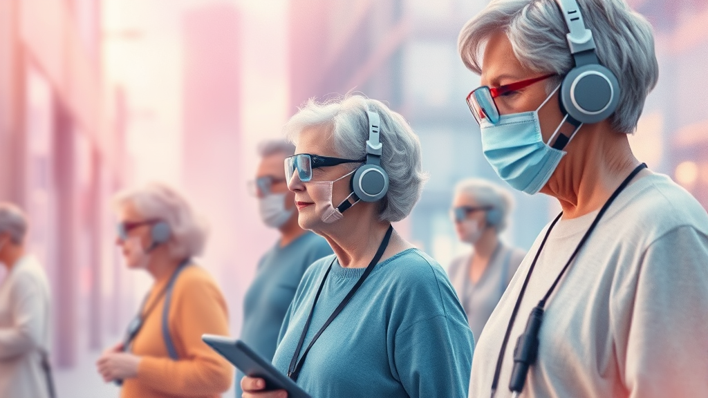 고령화 사회와 시스템 혁신 필요성 (watercolor 스타일)