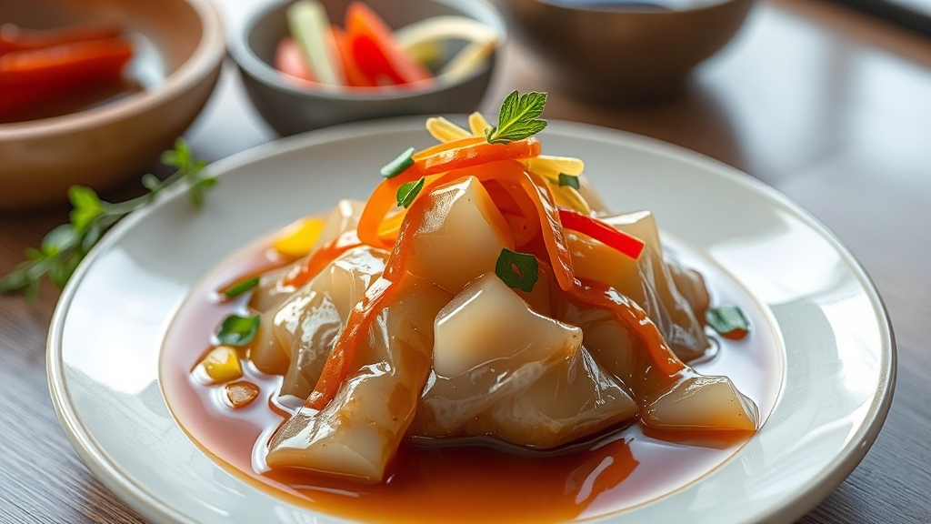 묵무침 재료 준비 (realistic 스타일)