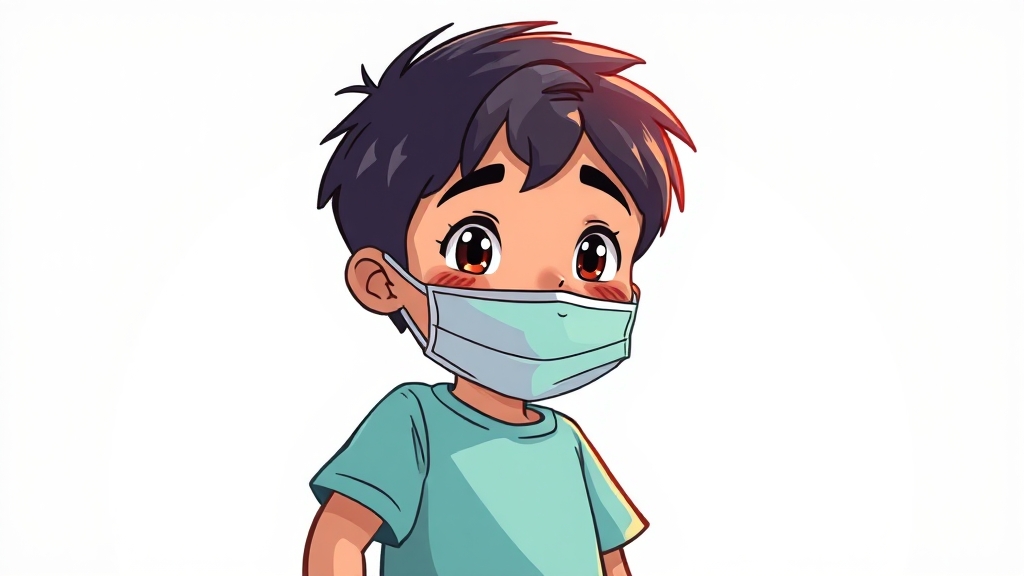 독감 격리 기간 & 전염성 관리 (cartoon 스타일)