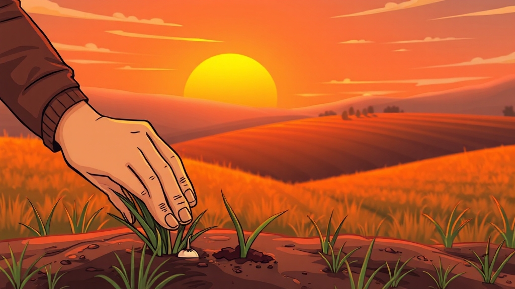양파 심는 시기 (cartoon 스타일)