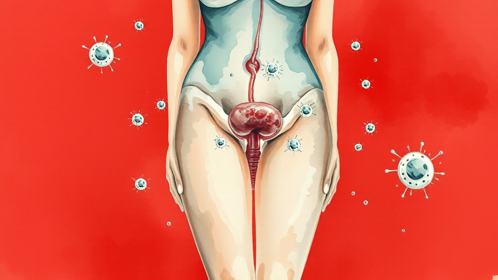 여성 방광염, 특별한 이유 (watercolor 스타일)