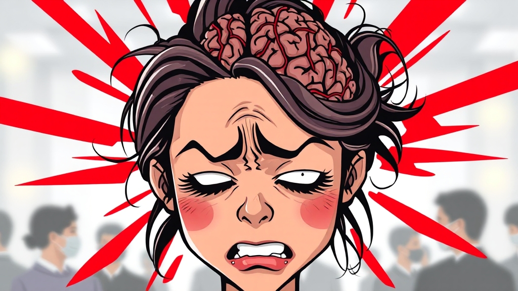 편두통 원인, 무엇일까요? (cartoon 스타일)