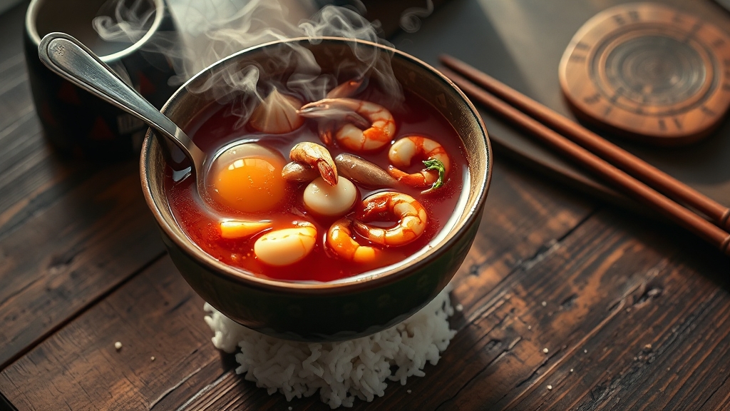 대표 메뉴: 해물 순두부 집중 탐구 (realistic 스타일)
