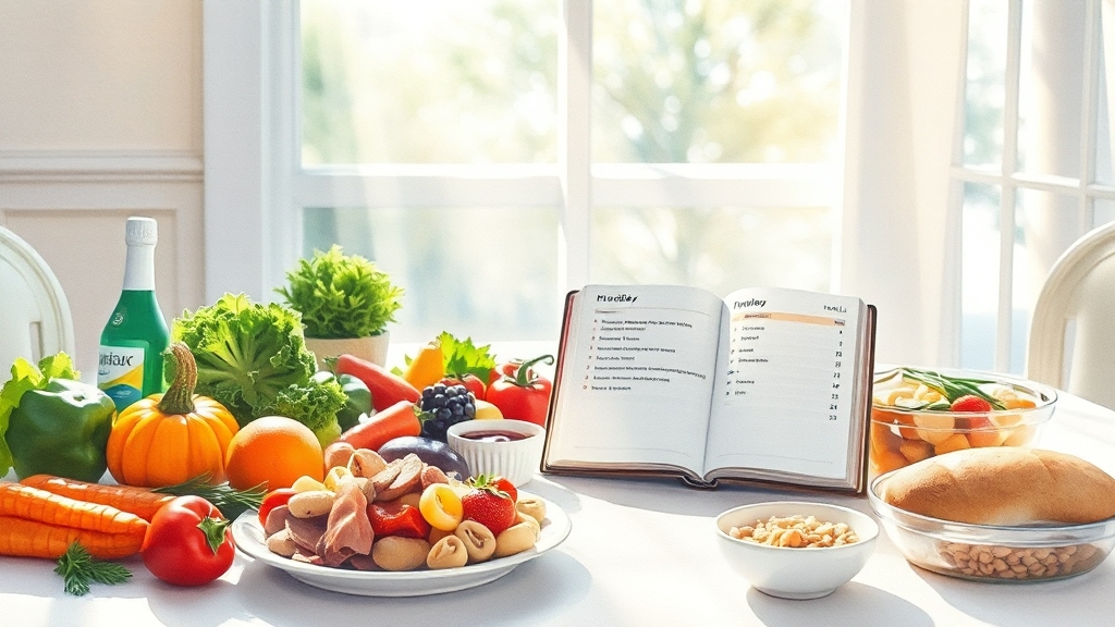 식단 관리의 중요성 (watercolor 스타일)