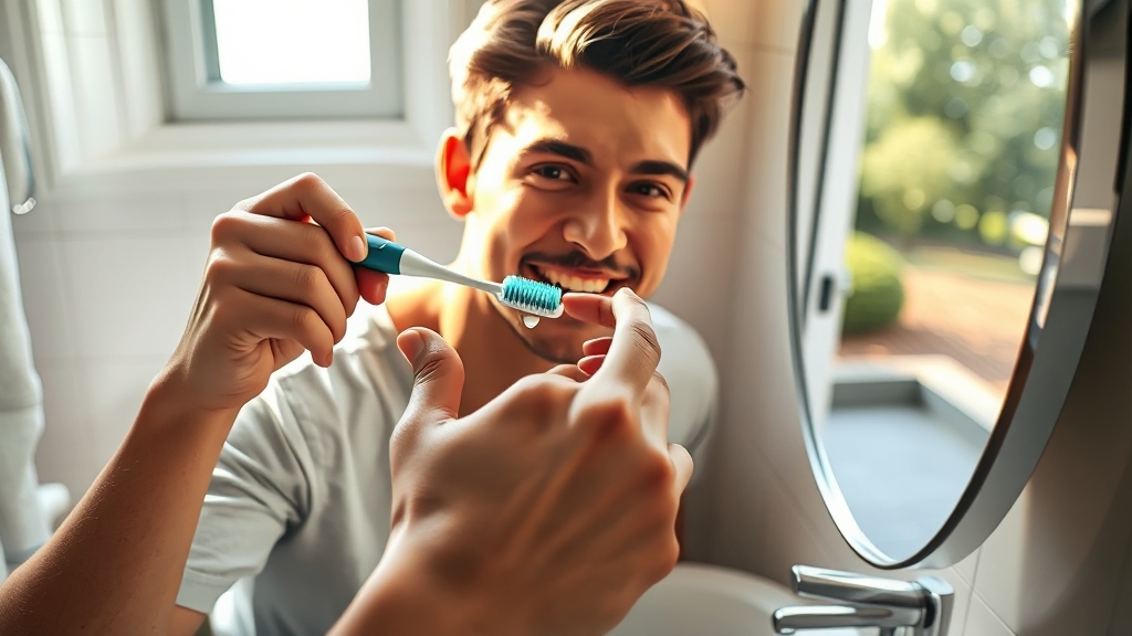 입냄새 자가 진단 및 예방 (realistic 스타일)