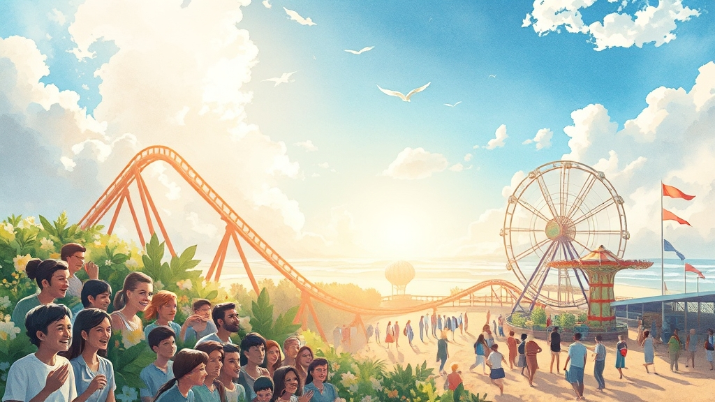 놀이동산 꿈: 기본 의미와 심리 (watercolor 스타일)