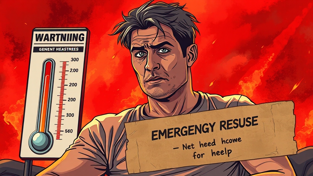 더위 먹었을 때, 어떤 증상이? (illustration 스타일)