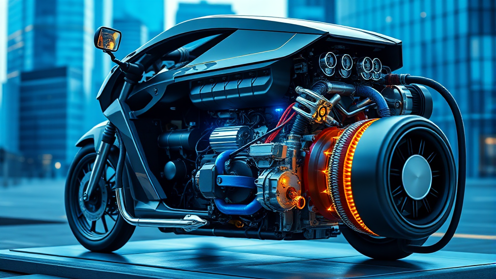 하이브리드 시스템 및 연비 효율성 (realistic 스타일)