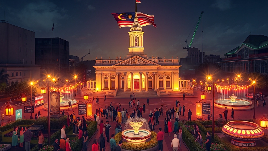 역사적인 메르데카 광장 (illustration 스타일)